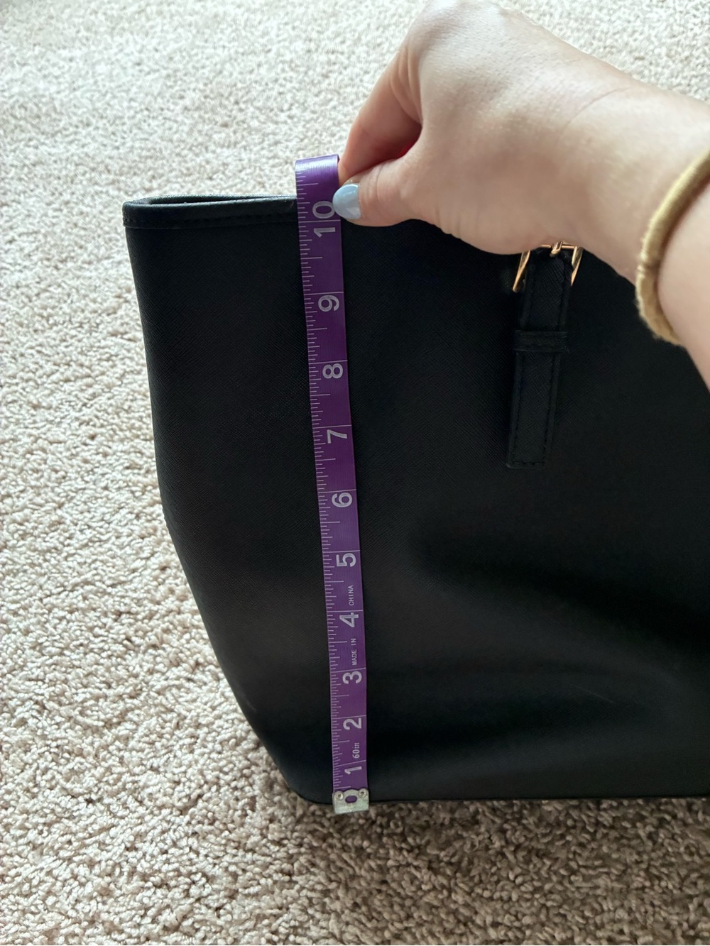 Michael Kors Black Tote with Gold MK Charm - Picture 8 of 8